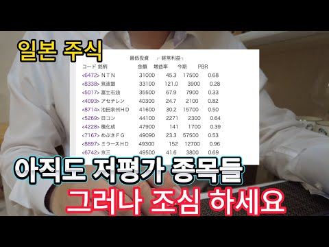 일본 주식 아직도 버블이 아니지만 이건 조심하세요