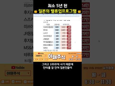 ? 일본 주식 매수 특징