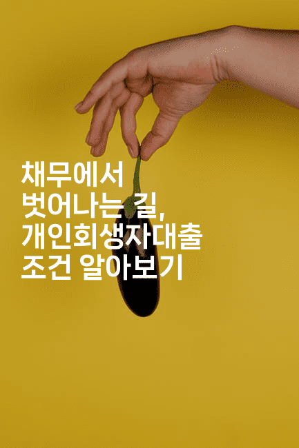 채무에서 벗어나는 길, 개인회생자대출 조건 알아보기-해투탐정